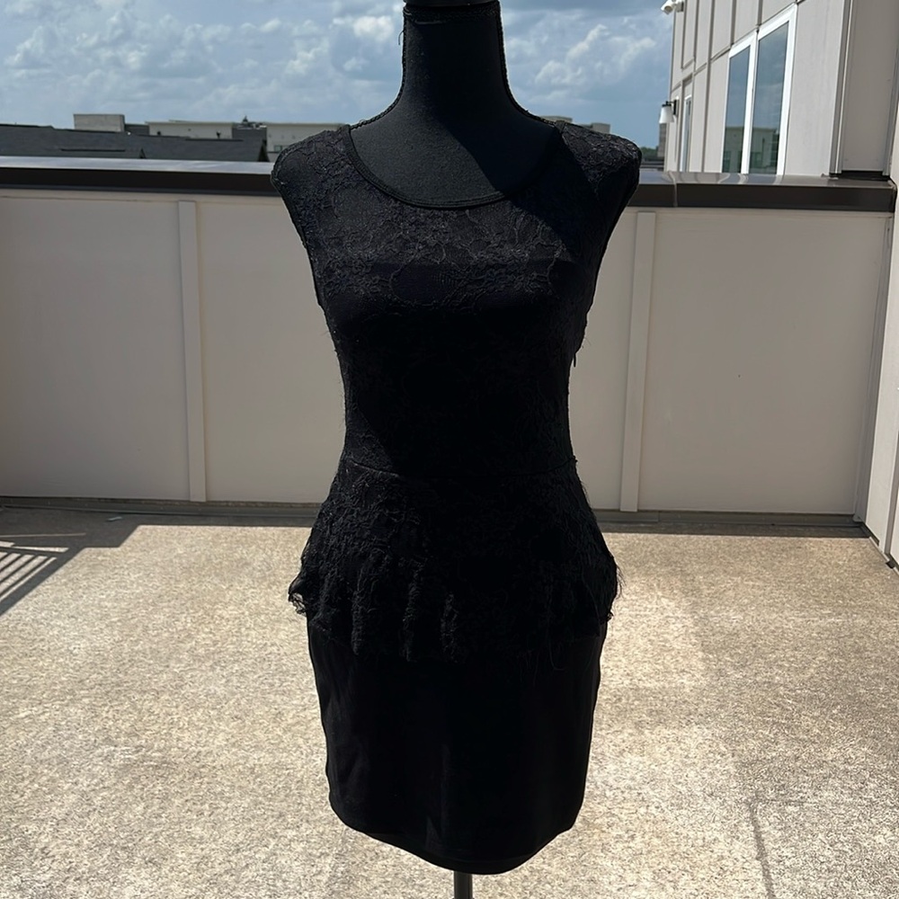 Anthropologie black party mini dress